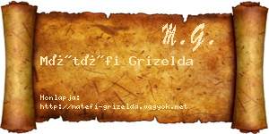 Mátéfi Grizelda névjegykártya